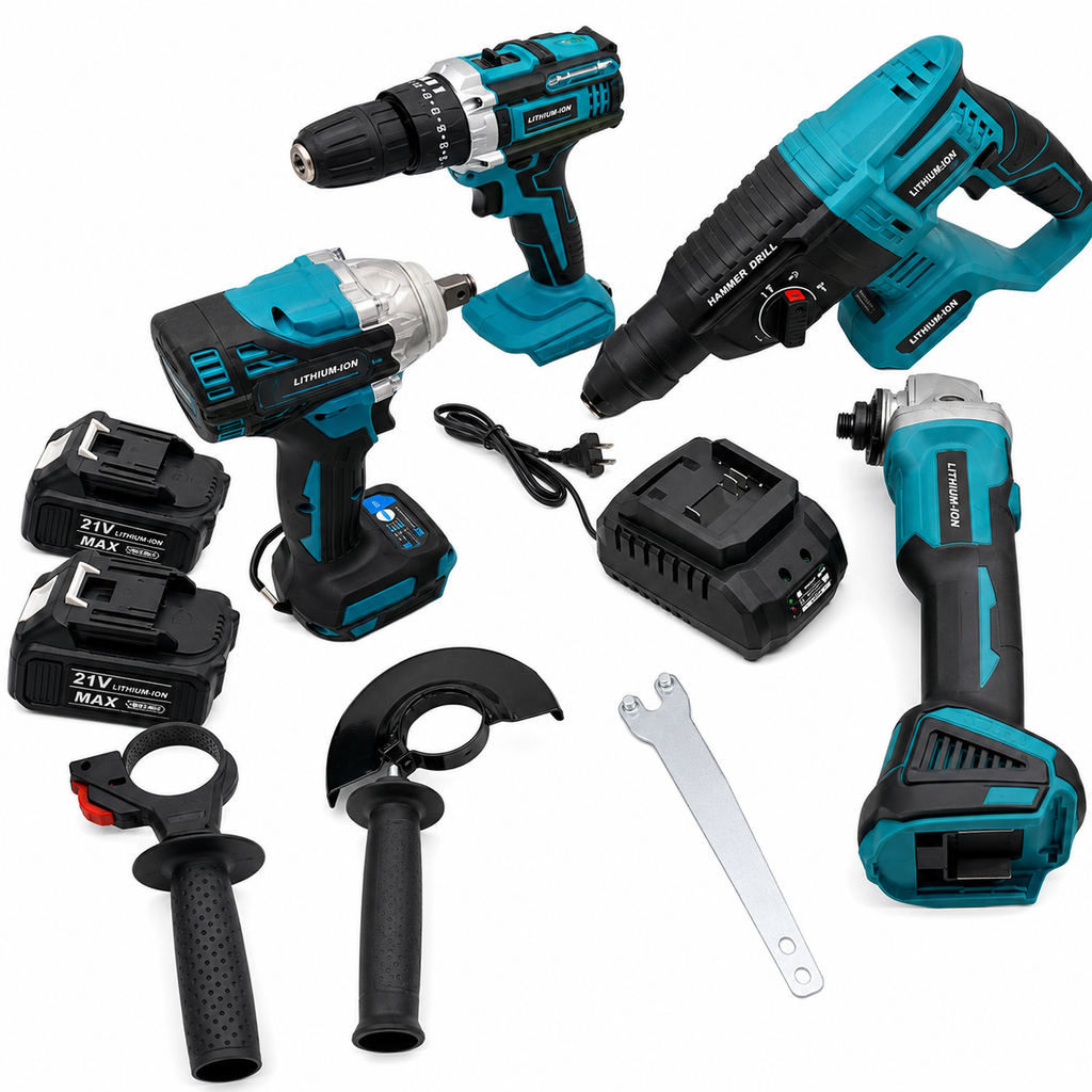 Multi-Function Power Tool Set Combination with Chargeable Cordless Drill