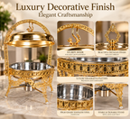 Luxurious Stainless Steel Gold Buffet Chafing Dish 9L - Catering & Events