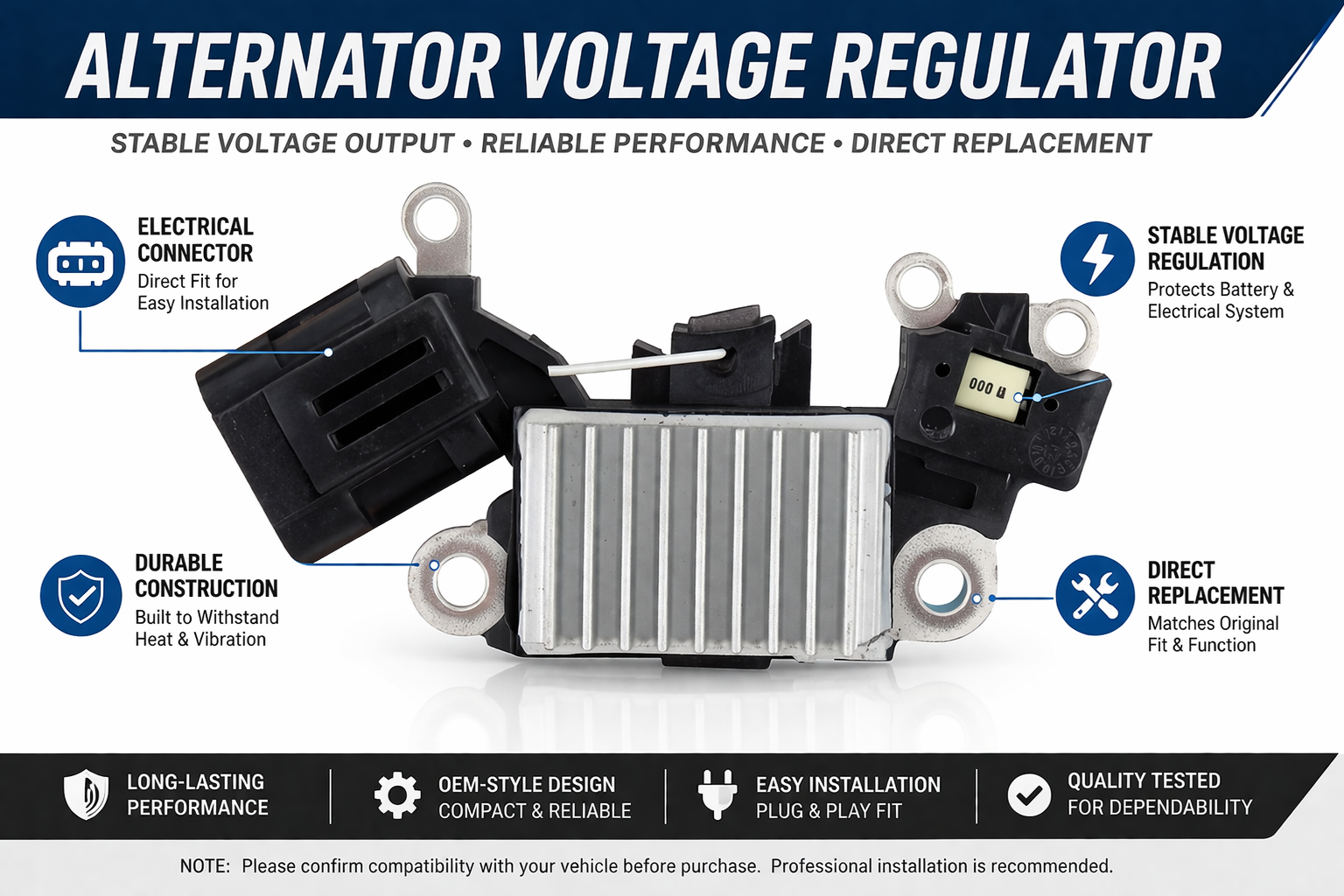 12 Volt Regulator for Nissan 2.5D and Frontier