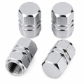 Universal Metal Tire Valve Caps (4PCS) – Chrome/Aluminum Finish