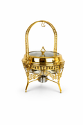 Luxurious Stainless Steel Gold Buffet Chafing Dish 9L - Catering & Events