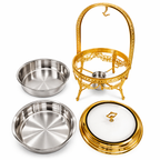 Luxurious Stainless Steel Gold Buffet Chafing Dish 9L - Catering & Events – alternate view 2