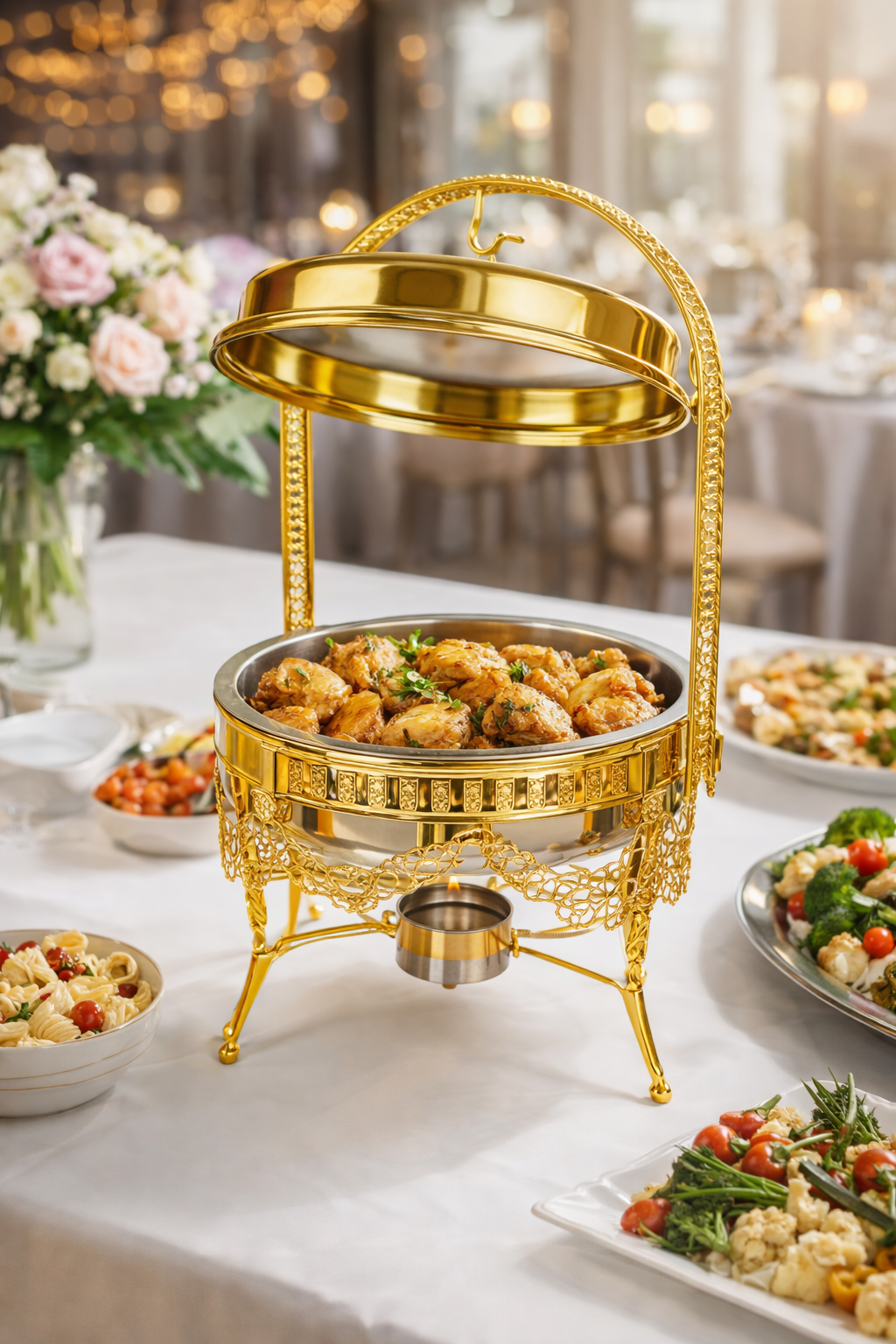 Luxurious Stainless Steel Gold Buffet Chafing Dish 9L - Catering & Events