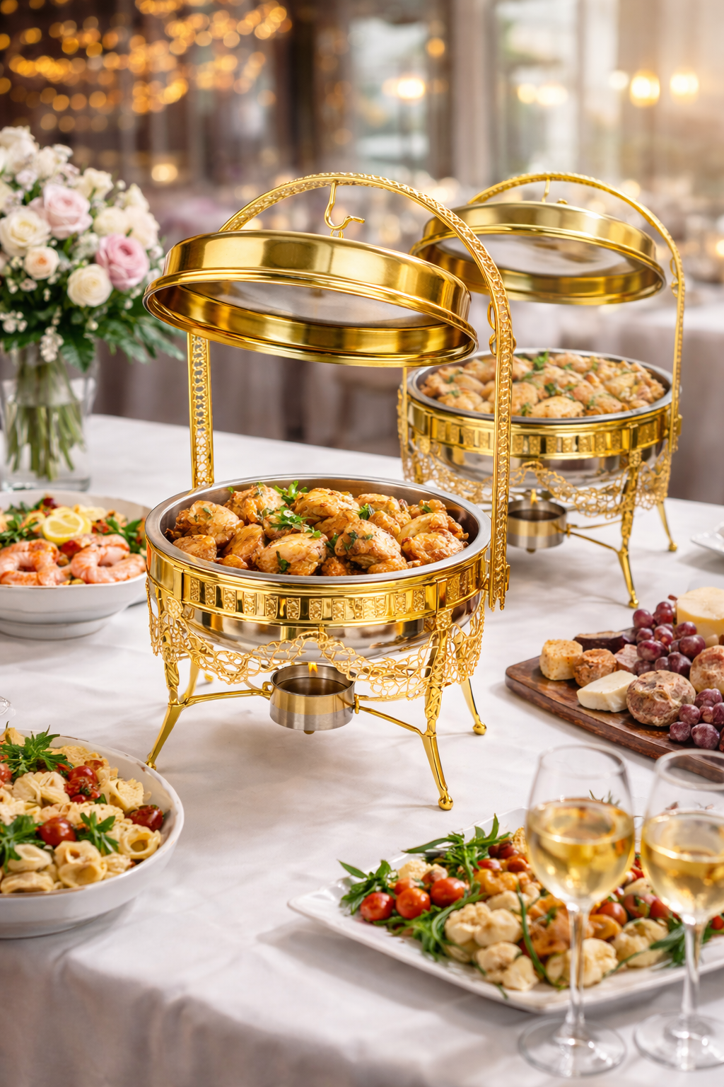 Luxurious Stainless Steel Gold Buffet Chafing Dish 9L - Catering & Events