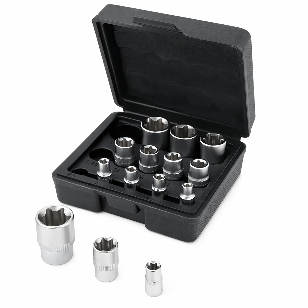 14 Piece Bebona Female E-socket Set Bit 1/4" 3/8" 1/2"