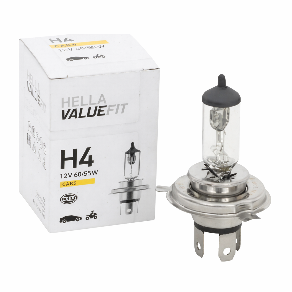 Hella H4 Halogen Headlight Bulb 12V 60/55W – Standard Replacement Bulb