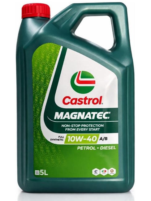 CASTROL MAGNATEC 10W-40 Synthetic Engine Oil for Petrol and Diesel Engines, 5L, Clinging Molecules Technology