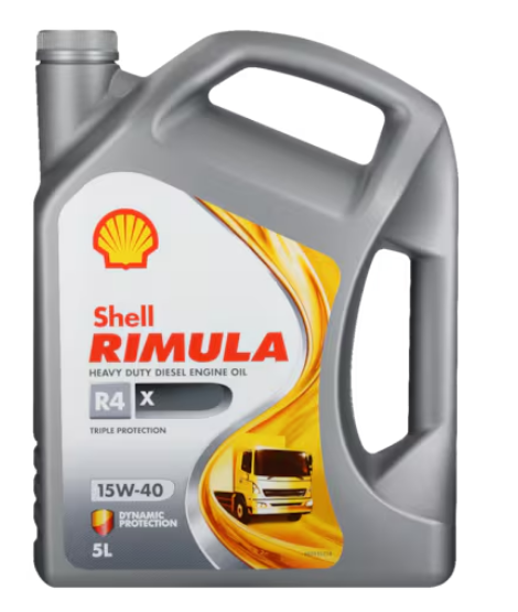 Shell Rimula R4 X Heavy Duty Diesel Engine Oil, 15W-40, 5L Container, High Performance Protection for Commercial Vehicles