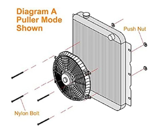 Universal Radiator Cooling Fan 16" | 12V 120W | 10 Curved Blades | Engine Cooling