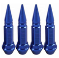 Spike Style Tyre Valve Caps, 60mm Length, Blue, 4-Piece Set