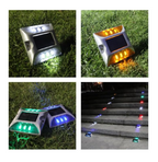 Solar LED Road Stud Light (Green Flashing) – Metal Reflector Safety Marker JG689 – alternate view 2