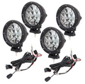 7-Inch 60W LED Off-Road Spotlights (4 Pack) with Relay Wiring Kit – 4x4 Driving Lights