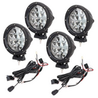 7-Inch 60W LED Off-Road Spotlights (4 Pack) with Relay Wiring Kit – 4x4 Driving Lights