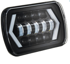 LED Headlight with Arrow DRL (Dual Colour White/Amber) – 17.8 x 12.7cm