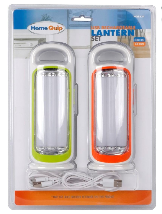 2-Pack USB Rechargeable LED Lanterns – Bright Portable Lights for Camping, Power Outages & Emergencies