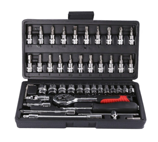 46-Piece 1/4" Drive Socket Tool Set | Auto Repair Kit