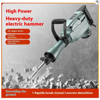 3500W Electric Demolition Hammer – Heavy-Duty Concrete Breaker with Chisels – alternate view 2