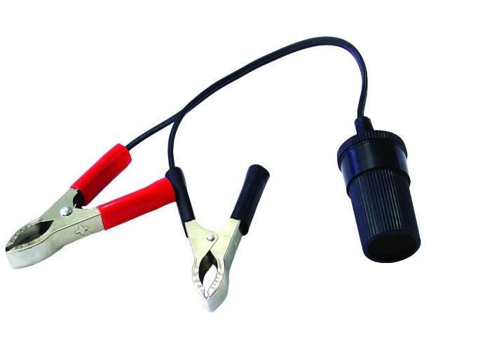 Cigarette Lighter Adapter with Battery Clamps | 12V Power Connector