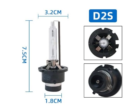 D2S Xenon Headlight Bulbs (+50% Brightness) – 2 Pack HID Replacement