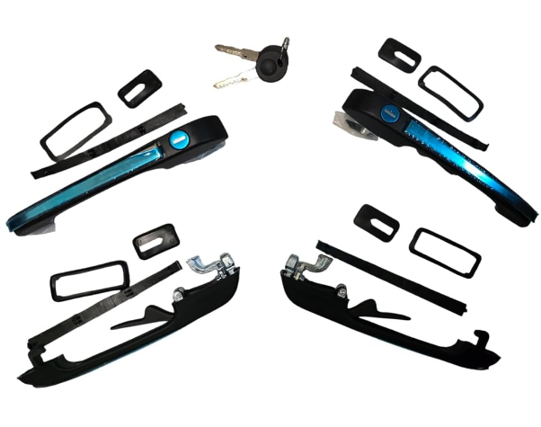 VW Citi Golf Outer Door Handle Set with Key Barrels (1987+) – Black Replacement Kit