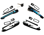 VW Citi Golf Outer Door Handle Set with Key Barrels (1987+) – Black Replacement Kit - product image 2