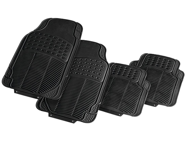 4 Pieces Universal PVC Rubber Car Floor Mats All Weather Protection