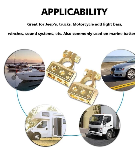 Heavy Duty Battery Terminals (Positive & Negative) – Universal Car Battery Connectors