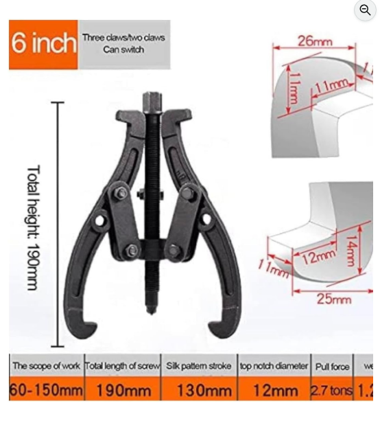 Professional Heavy-Duty 2-jaw 3-jaw Spiral Bearing Puller 4" (4 inches)