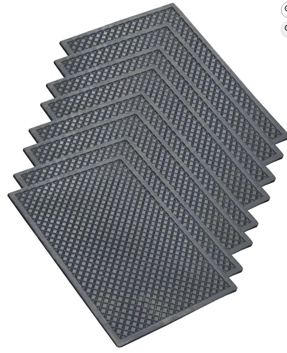Rubber Boot Trays, Grey, Diamond Pattern, Multi-Purpose Indoor Outdoor Mats, 8 Pack