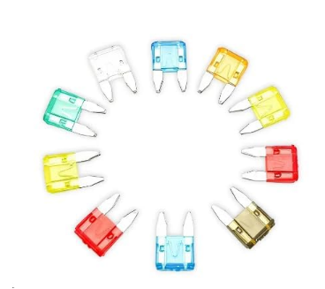 Mini Blade Fuse Set (100 Piece) – 5A to 40A Auto Plug-In Fuses (Color-Coded)