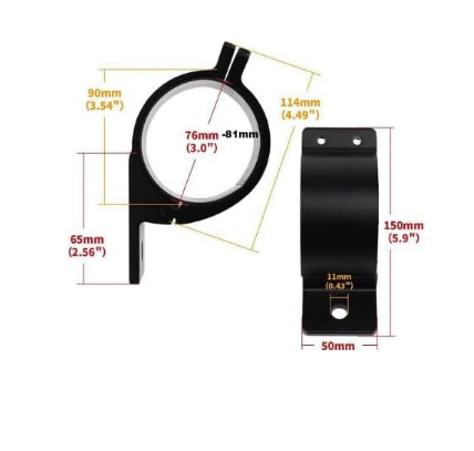 Universal Spotlight Mounting Bracket Set (76mm–81mm) – Light Bar Clamp Holders