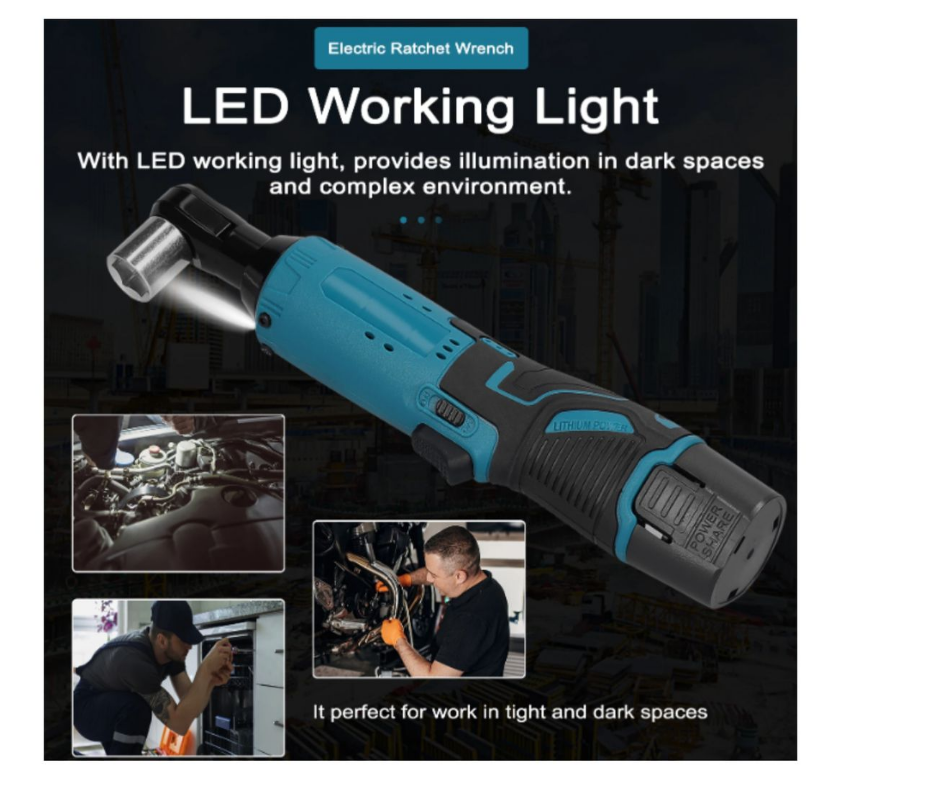 12V Cordless Electric Ratchet Wrench Kit