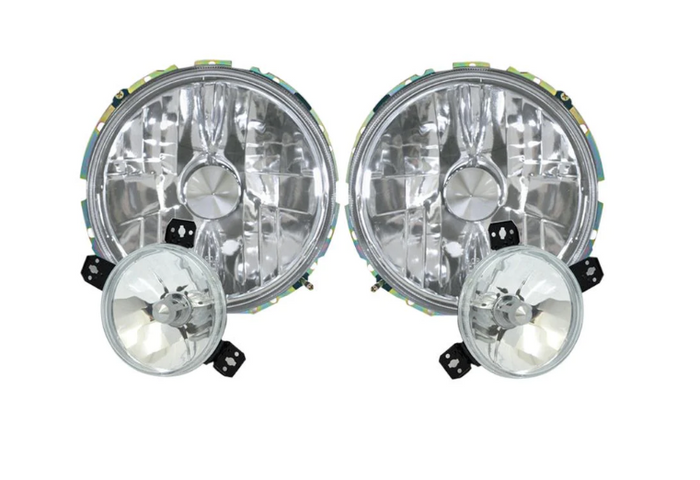 VW Golf Mk1 Crystal Headlight Set – Inner & Outer Complete Headlamp Kit