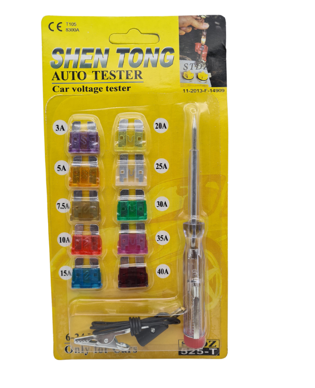 Auto 6–12V Test Light – Car Voltage Tester with Fuse Set