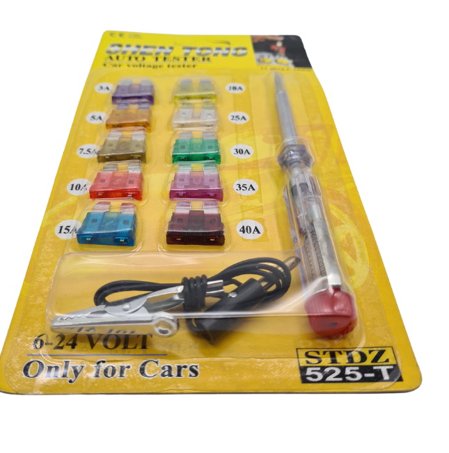 Auto 6–12V Test Light – Car Voltage Tester with Fuse Set