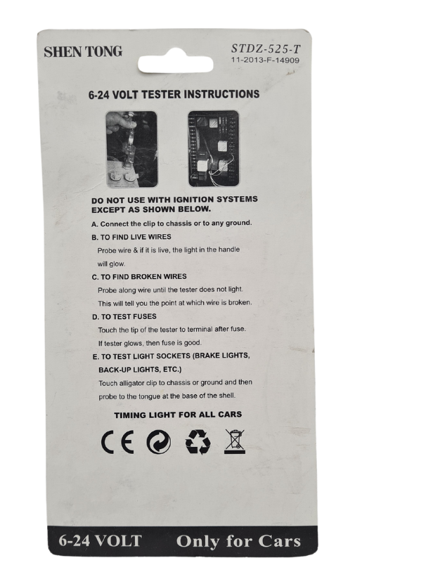 Auto 6–12V Test Light – Car Voltage Tester with Fuse Set