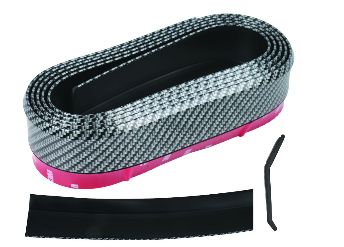 Universal Front Bumper Lip Spoiler 2.5m | Carbon Black Trim