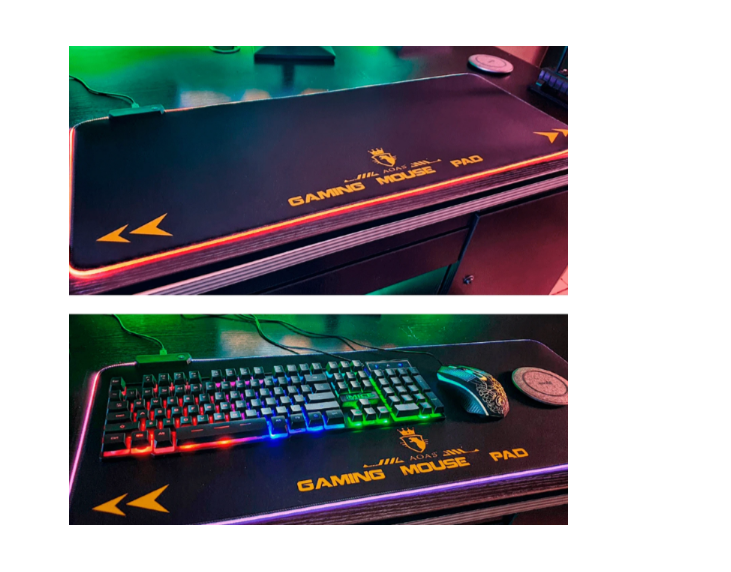 RGB Gaming Mouse Pad – Extra Large LED Mouse Mat with USB Power, Non-Slip Base