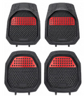 Universal Rubber Car Floor Mats Set - Black & Red - 4 Piece | Heavy Duty Anti-Slip All-Weather Trim-to-Fit Mats
