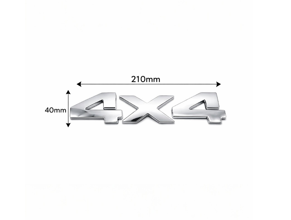 Silver Chrome 4x4 Emblem Badge – Self-Adhesive Universal Vehicle Decal – alternate view 2