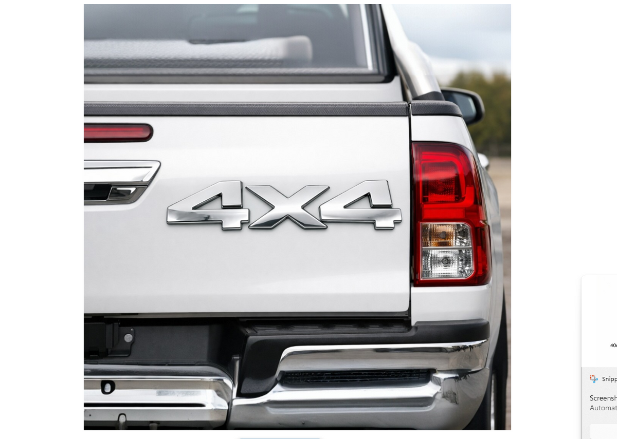 Silver Chrome 4x4 Emblem Badge – Self-Adhesive Universal Vehicle Decal – alternate view 3