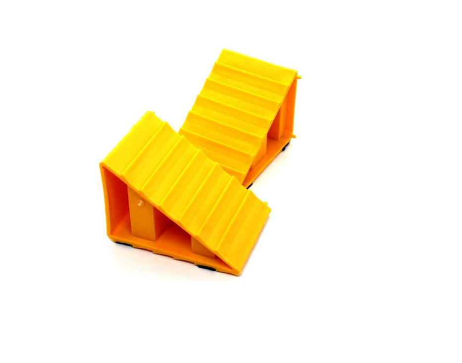 Rubber Small Wheel Chock Set – 2 Piece Vehicle Wheel Stops