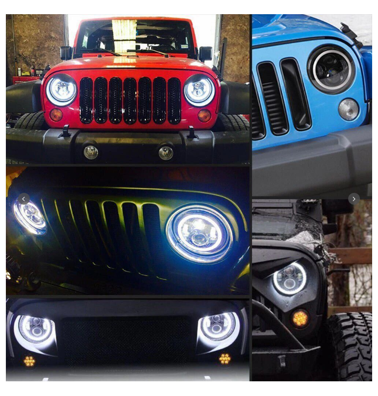 2 Piece LED Headlight for Jeep