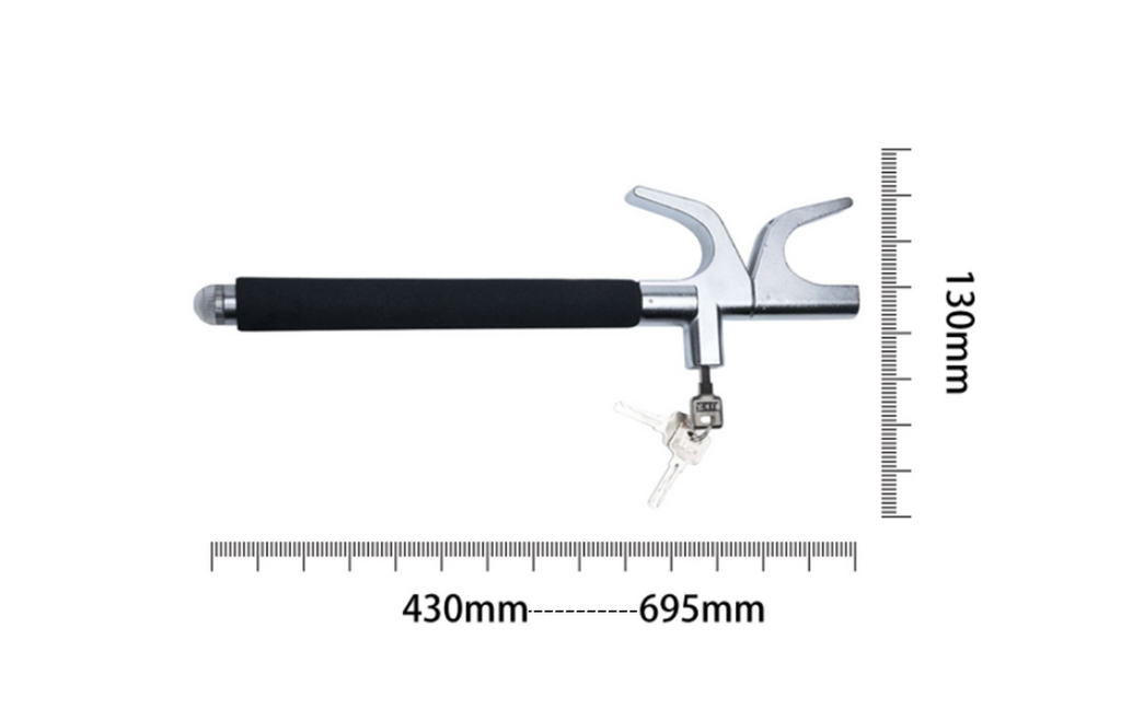 Universal Car Steering Wheel Lock with Window Breaker – Anti-Theft Security Lock – alternate view 2