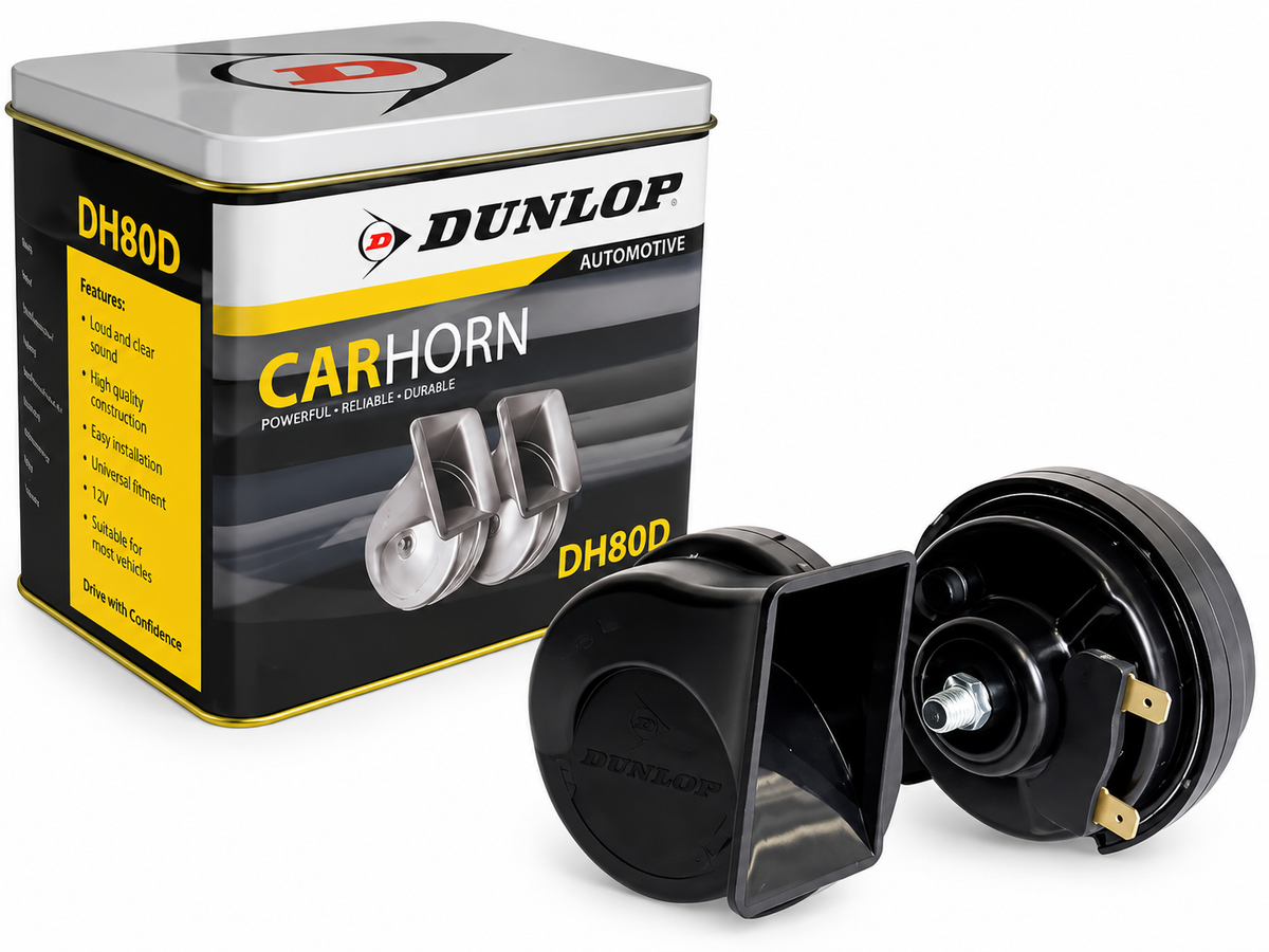 Dunlop 110dB Twin Snail Hooter Set – 12V