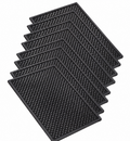Rubber Boot Trays, Grey, Diamond Pattern, Multi-Purpose Indoor Outdoor Mats, 8 Pack