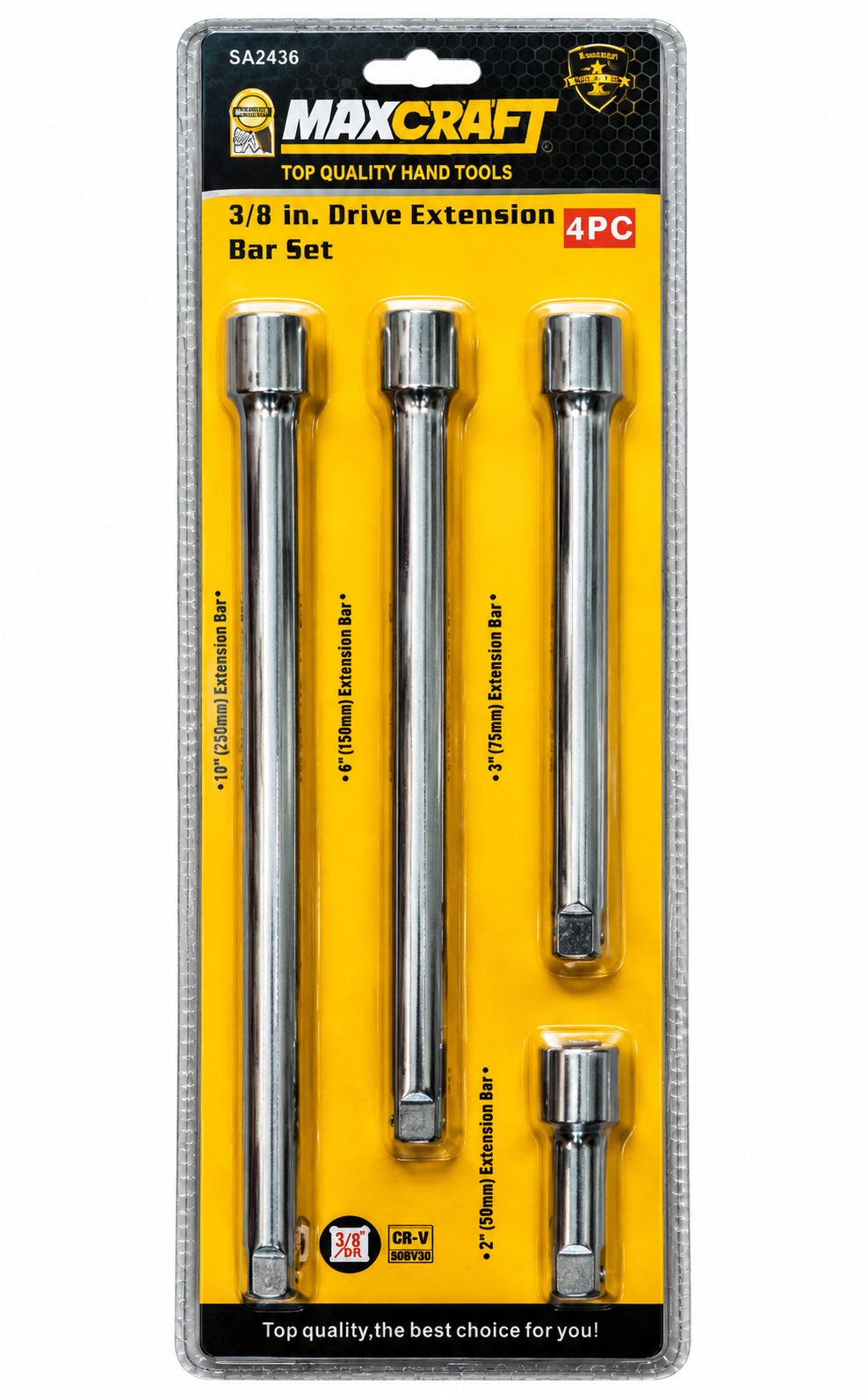 MAXCRAFT 3/8" Drive Extension Bar Set (4-Piece) | Socket Extension Tools