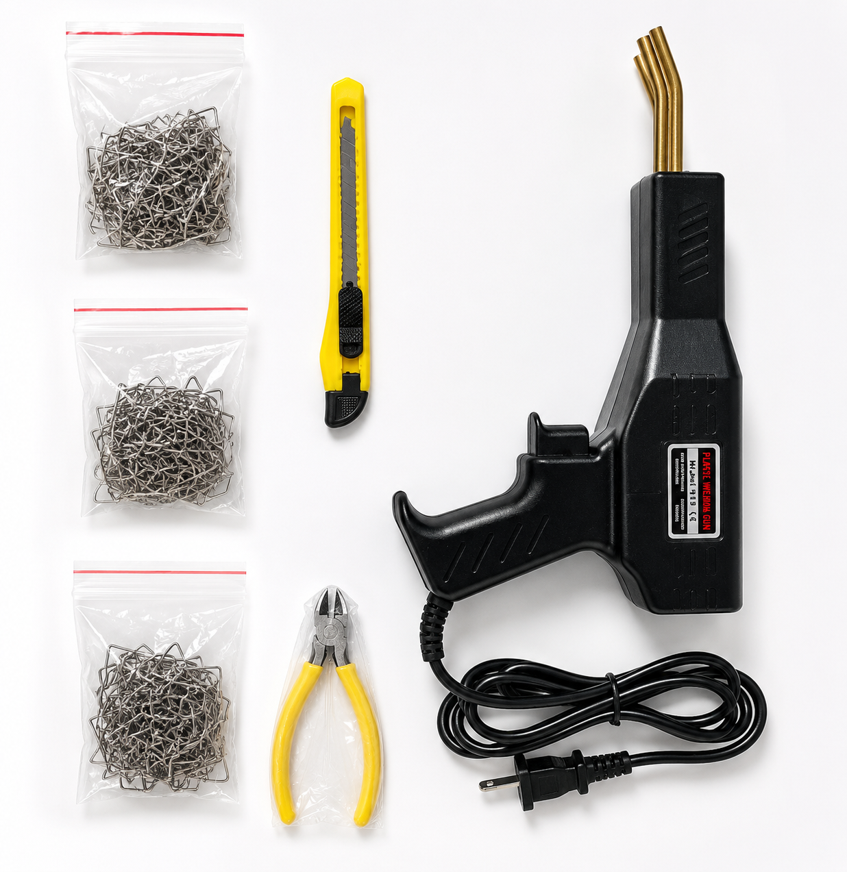 Plastic Welding Gun H50 50W | Plastic Hot Stapler Repair Kit | 110V-220V | Automotive Bumper Crack Repair Tool with Staples & Carry Case