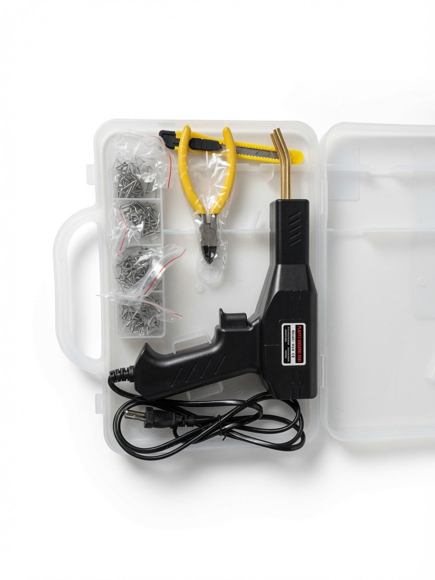 Plastic Welding Gun H50 50W | Plastic Hot Stapler Repair Kit | 110V-220V | Automotive Bumper Crack Repair Tool with Staples & Carry Case